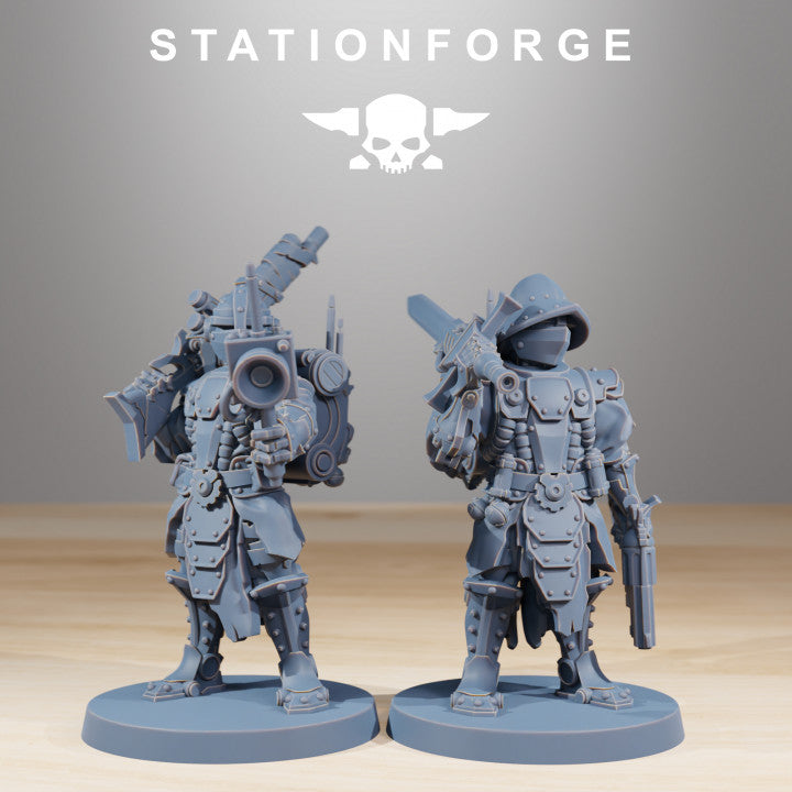 Tech Priests Infantry Heads (10 Units), 28mm heroic scale unpainted resin, view 3