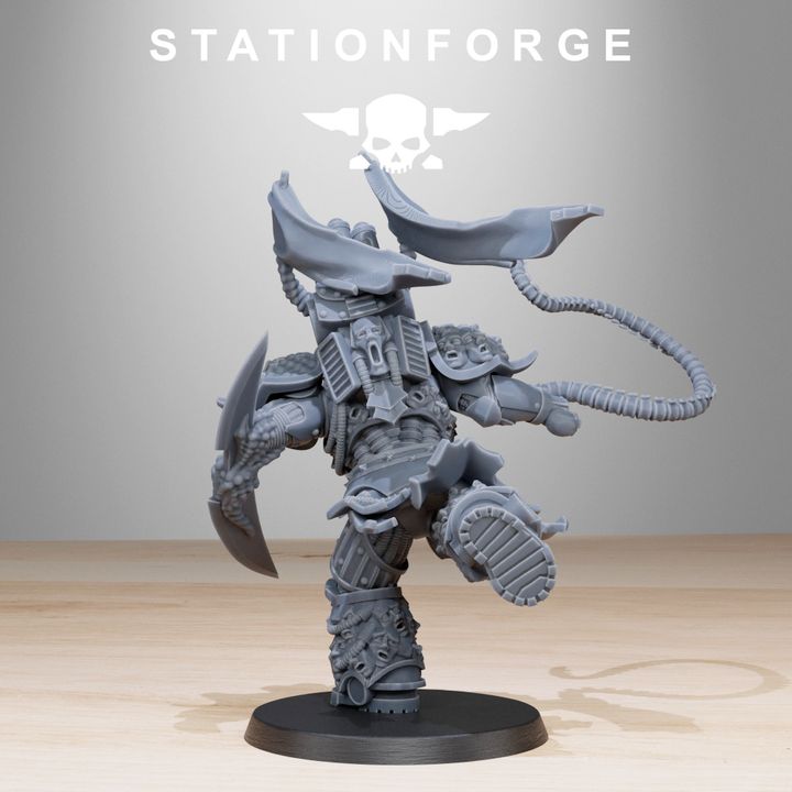 Dark Space Knights Punisher V2, proxy miniature, 28mm heroic scale unpainted resin, view 6