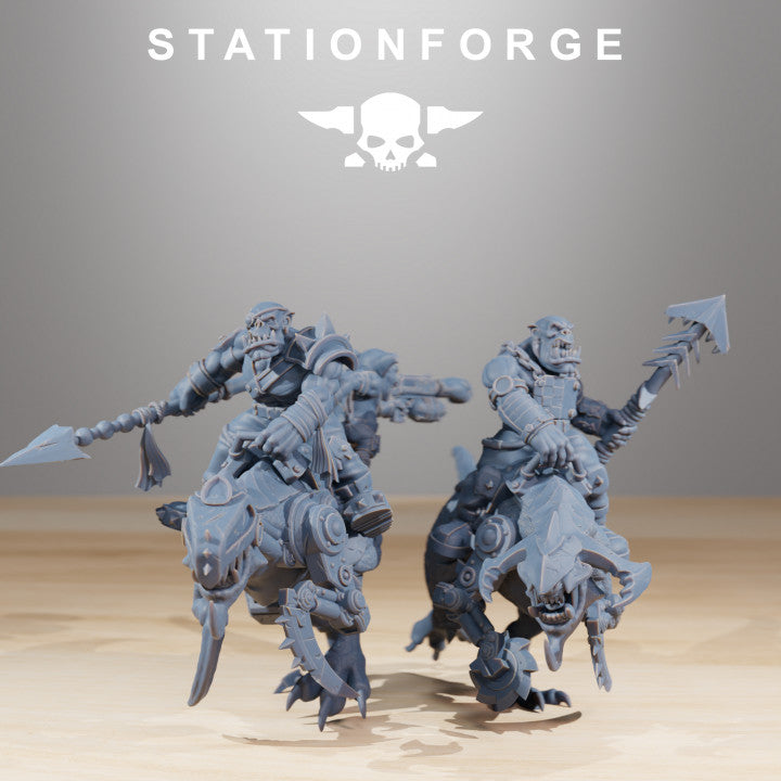 Orks Beast Riders Boss, proxy miniature, character, 28mm heroic scale unpainted resin, view 8