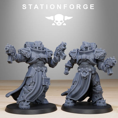 Space Knights Militants (10 Units), proxy miniature, squad, 28mm heroic scale unpainted resin, view 6