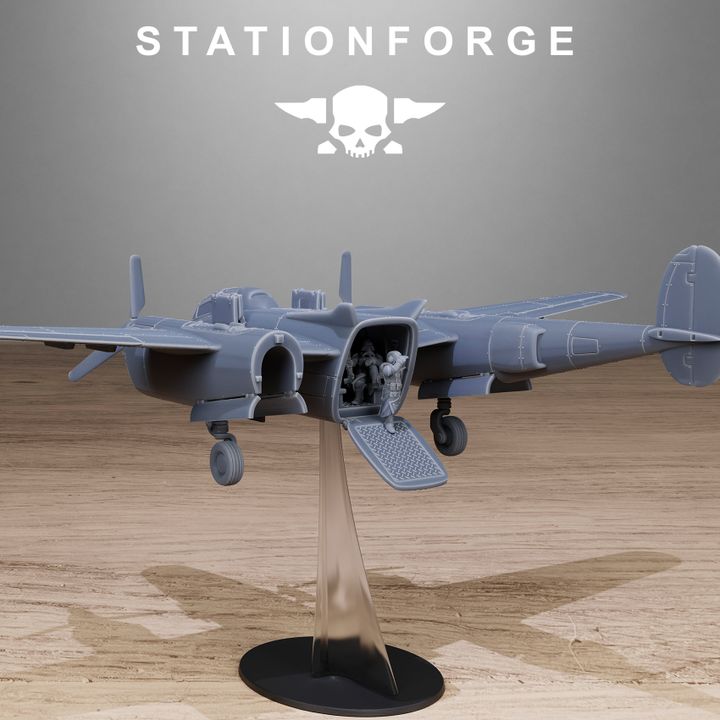 Grim Guard Vulture Plane, Imperial Army proxy miniature, infantry, 28mm heroic scale unpainted resin, view 5