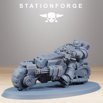 Space Knights Bikers (10 Units), proxy miniature, squad, 28mm heroic scale unpainted resin, view 8