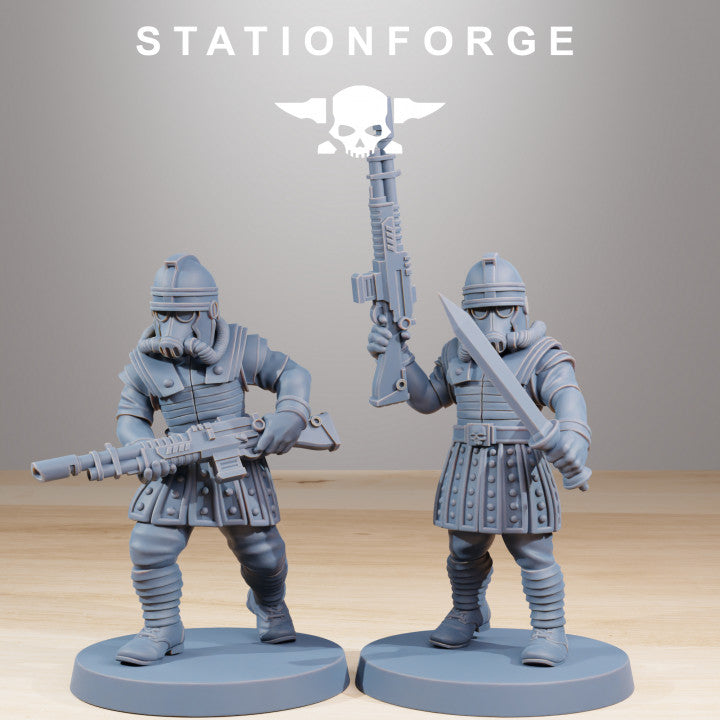 Imperial Army Grim Guard Vexillatio (12 Units), 28mm heroic scale unpainted resin, view 4