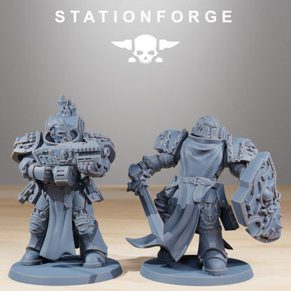 Space Knights Crusaders Heads (10 Units), resin conversion bits, squad, 28mm heroic scale unpainted resin, view 9