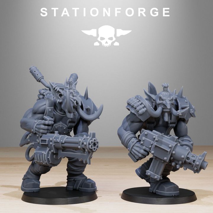Orks Trolls (10 Units), proxy miniature, squad, 28mm heroic scale unpainted resin, view 5