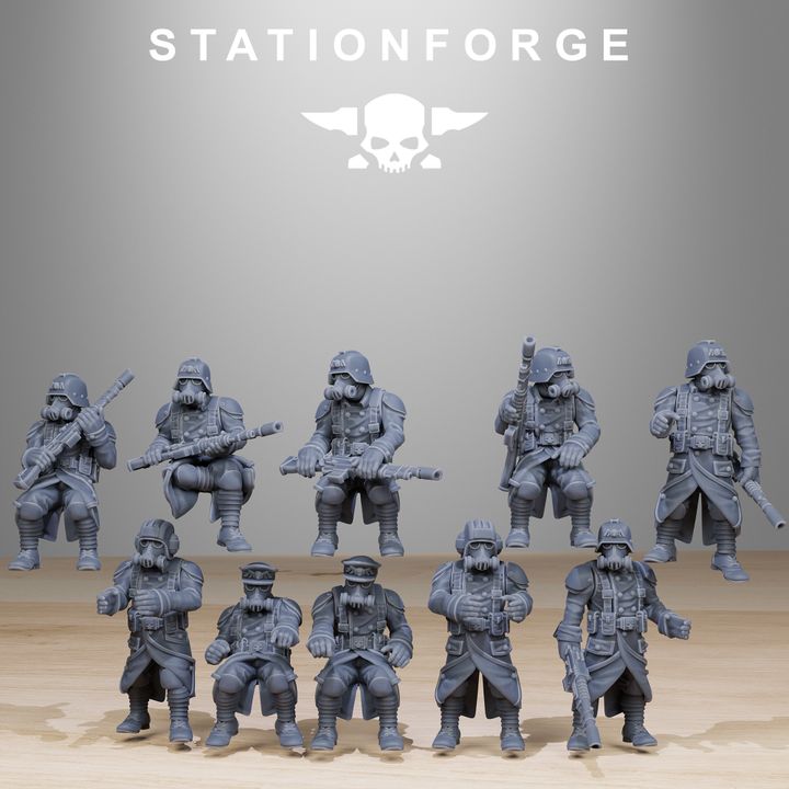 Grim Guard Helicopter, Imperial Army proxy miniature, infantry, 28mm heroic scale unpainted resin, view 6