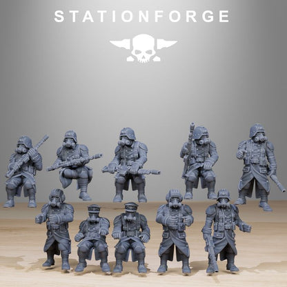 Grim Guard Helicopter, Imperial Army proxy miniature, infantry, 28mm heroic scale unpainted resin, view 6