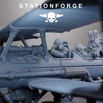 Grim Guard Sf-14A Biplane, Imperial Army proxy miniature, infantry, 28mm heroic scale unpainted resin, view 6