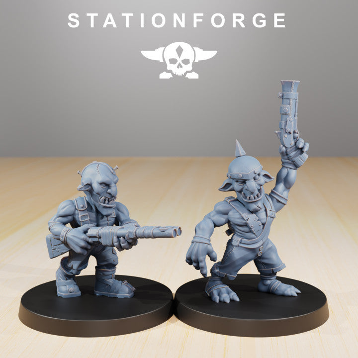 Orks Artillery Goblins, proxy miniature, 28mm heroic scale unpainted resin, view 6