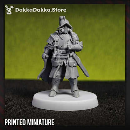 Torquemadas Cortezs Comandante, Trench Warfare proxy miniature, 28mm heroic scale unpainted resin, view 3
