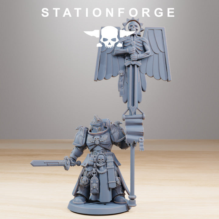 Space Knights Guardmen (10 Units), proxy miniature, squad, 28mm heroic scale unpainted resin, view 10