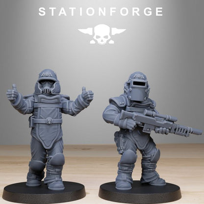 Imperial Army Grim Guard Bomb Squad (10 Units), 28mm heroic scale unpainted resin, view 3