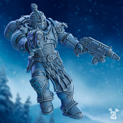 Wolf Knights Tempest Wolves Squad, proxy miniature, 28mm heroic scale unpainted resin, view 3