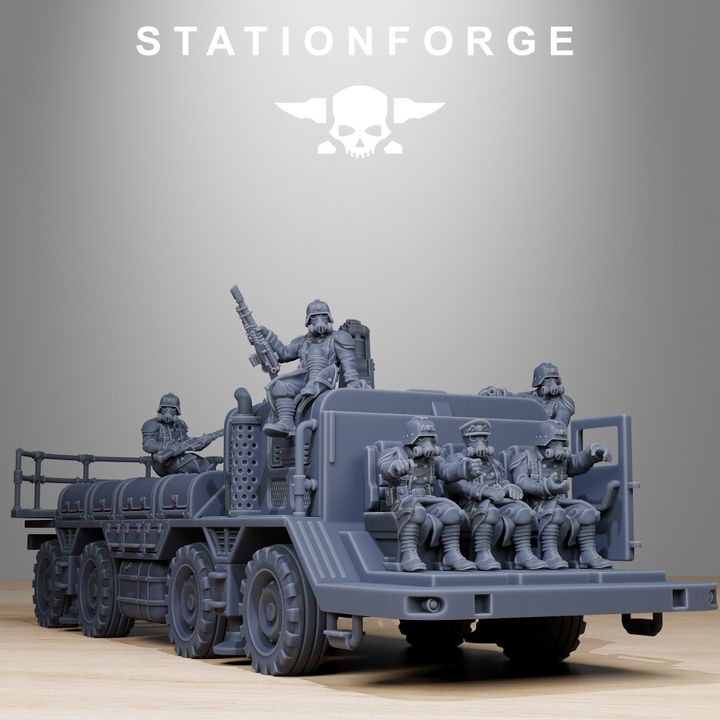 Grim Guard Artillery Vehicle, Imperial Army proxy miniature, 28mm heroic scale unpainted resin, view 5