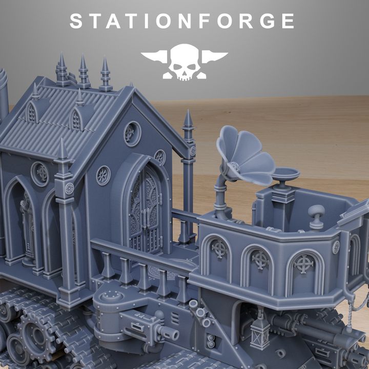 Imperial Army Tank, proxy miniature, 28mm heroic scale unpainted resin, view 6