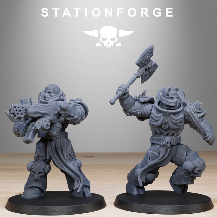 Dark Space Knights Mutants, proxy miniature, 28mm heroic scale unpainted resin, view 2