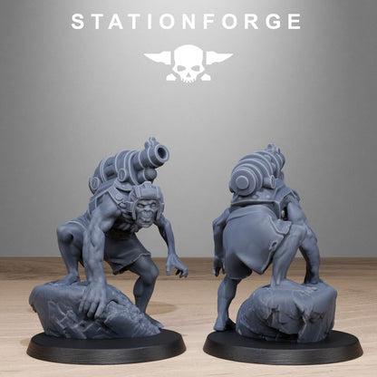 Dark Space Knights Guard Abhumans, proxy miniature, infantry, 28mm heroic scale unpainted resin, view 9