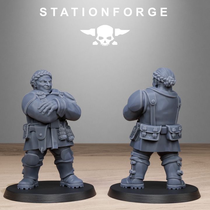 Free Guard Mutant Sisters, Imperial Army proxy miniature, infantry, 28mm heroic scale unpainted resin, view 4