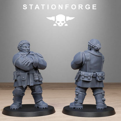 Free Guard Mutant Sisters, Imperial Army proxy miniature, infantry, 28mm heroic scale unpainted resin, view 4