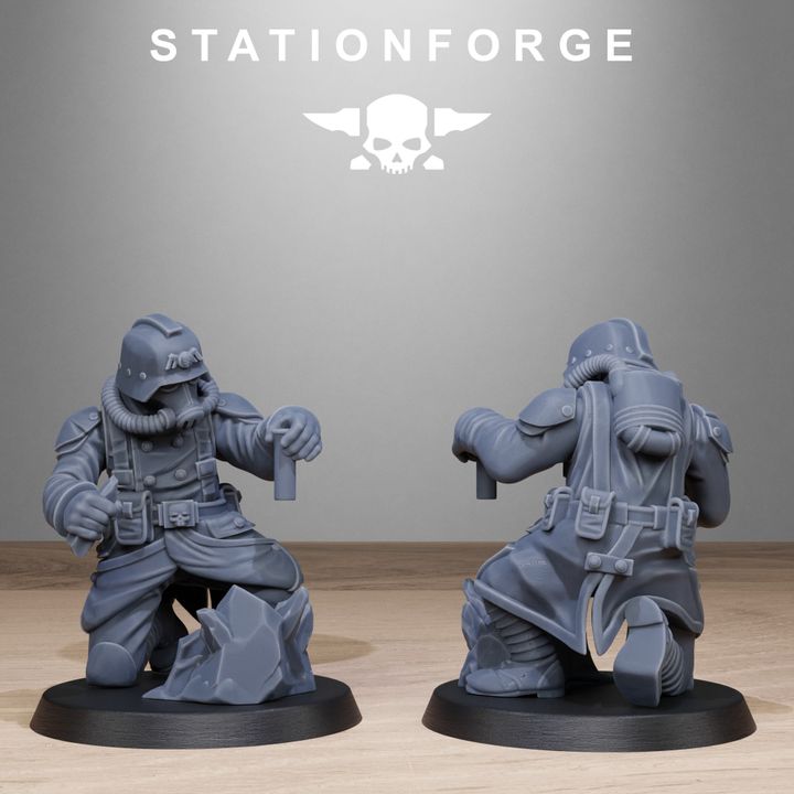 Grim Guard Radioactive Mutants, Imperial Army proxy miniature, infantry, 28mm heroic scale unpainted resin, view 6