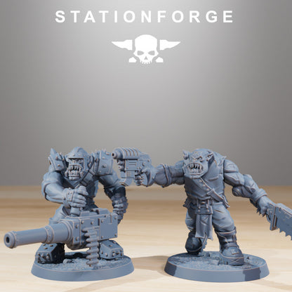 Orks Infantry, proxy miniature, 28mm heroic scale unpainted resin, view 6