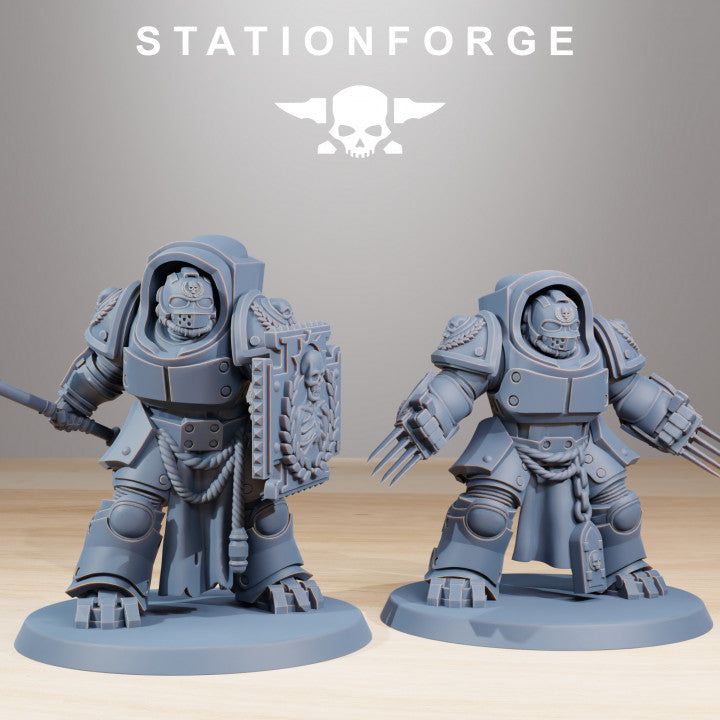 Space Knights Vanguard Melee Unit (10 Units), proxy miniature, squad, 28mm heroic scale unpainted resin, view 5
