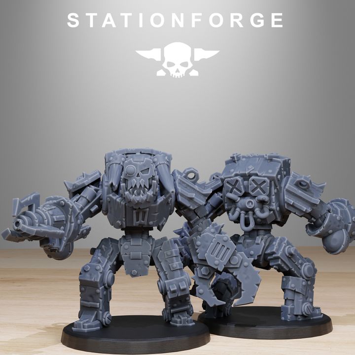 Orks Bots Infantry Modular Kit (10 Units), proxy miniature, squad, 28mm heroic scale unpainted resin, view 6