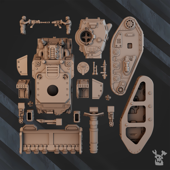 Regius Guard Battle Tank Lethal Rage Lr6, Imperial Army proxy miniature, 28mm heroic scale unpainted resin, view 5