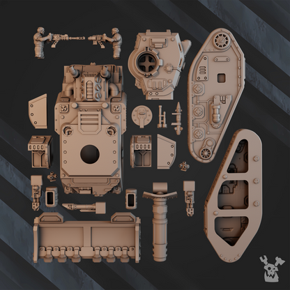 Regius Guard Battle Tank Lethal Rage Lr6, Imperial Army proxy miniature, 28mm heroic scale unpainted resin, view 5