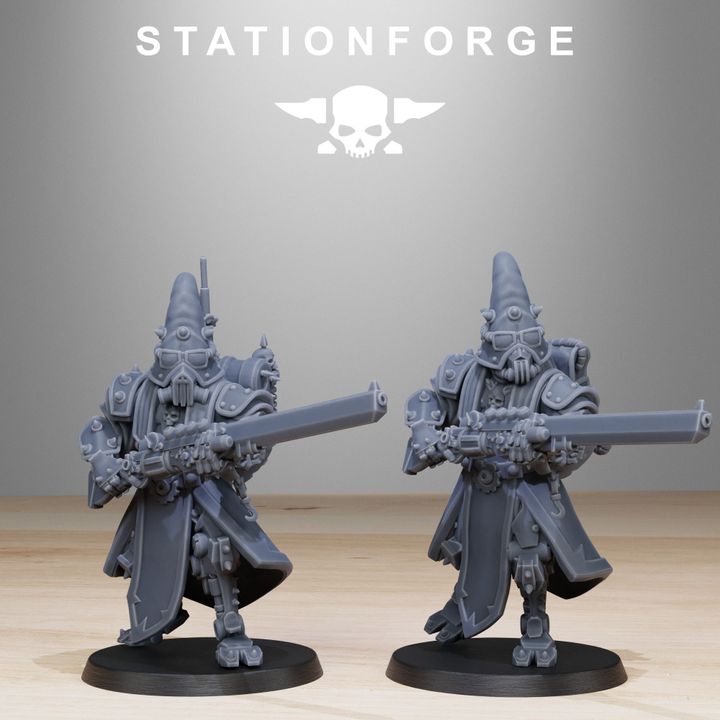 Tech Priests Scavenger Hooded Cultists (10 Units), 28mm heroic scale unpainted resin, view 7