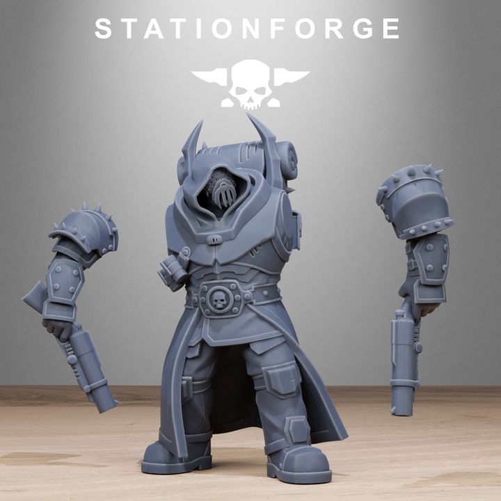 Dark Space Knights Guard Destructor, proxy miniature, infantry, 28mm heroic scale unpainted resin, view 6