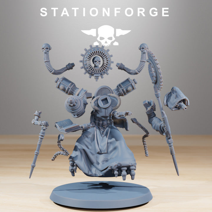 Tech Priests Scavenger Leader (4 Units), 28mm heroic scale unpainted resin, view 2