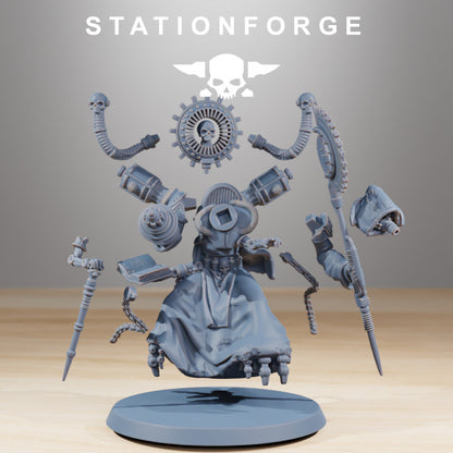 Tech Priests Scavenger Leader (4 Units), 28mm heroic scale unpainted resin, view 2
