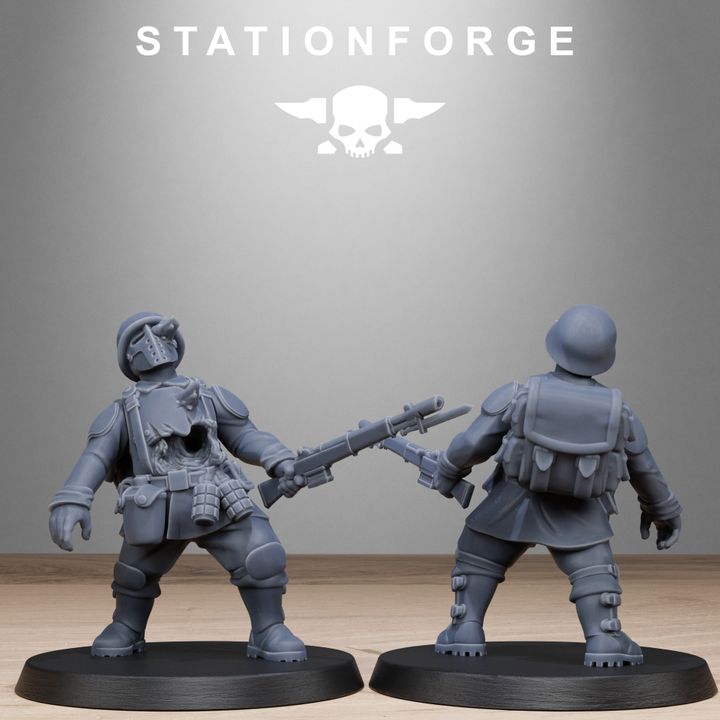 Free Guard Fallen, Imperial Army proxy miniature, infantry, 28mm heroic scale unpainted resin, view 6