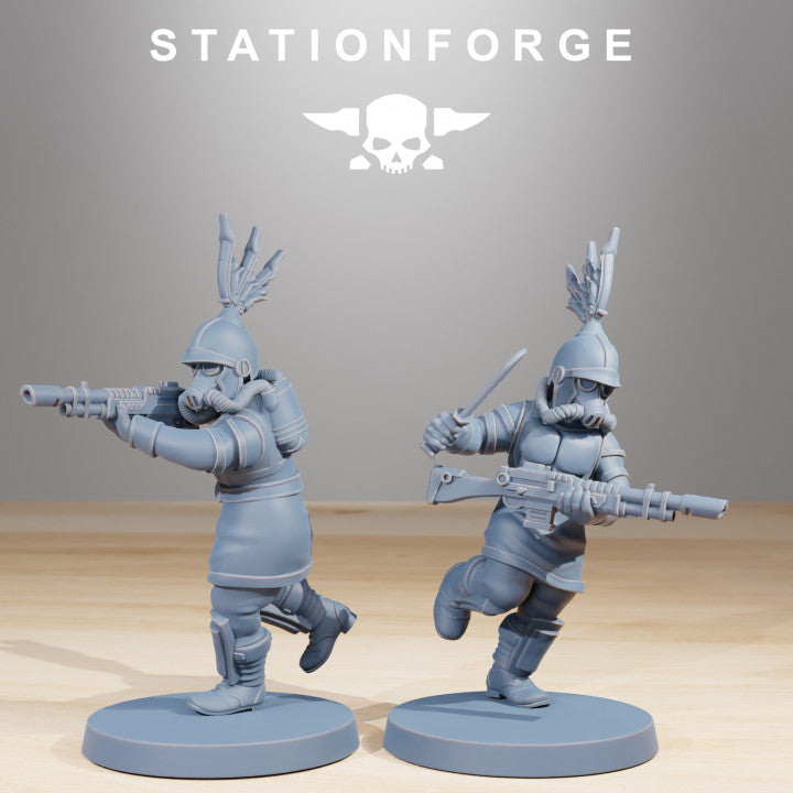 Imperial Army Grim Guard Aquilastra (12 Units), 28mm heroic scale unpainted resin, view 7