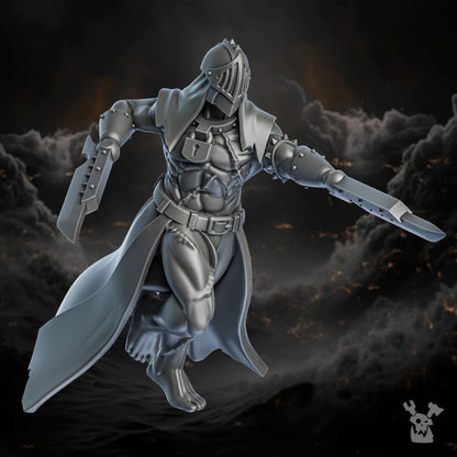 Battle Sisters Unrepentants, proxy miniature, 28mm heroic scale unpainted resin, view 5