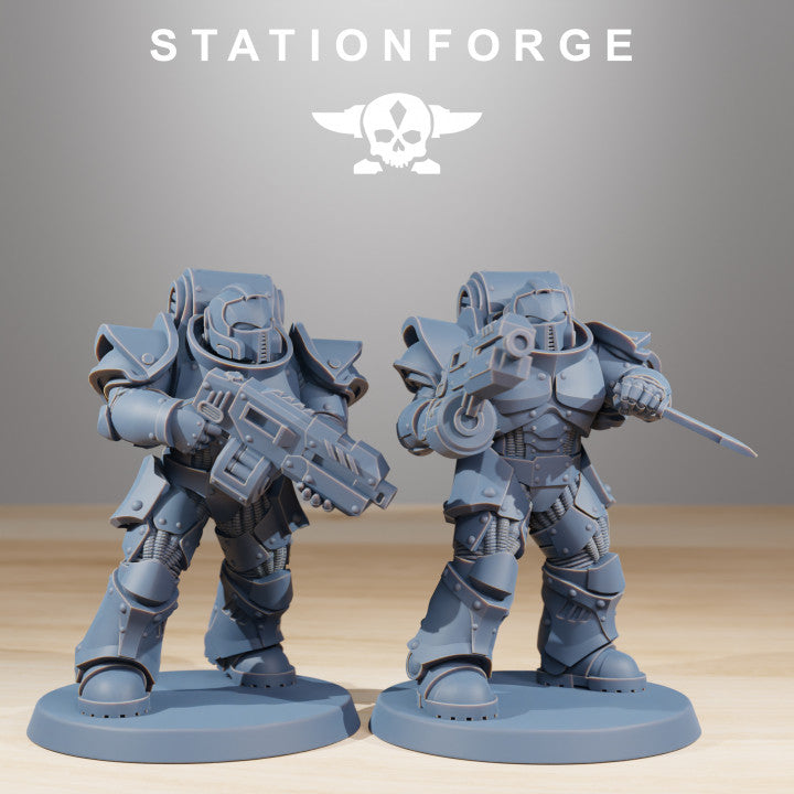 Space Knights Legion Infantry Sergeant, proxy miniature, character, 28mm heroic scale unpainted resin, view 3