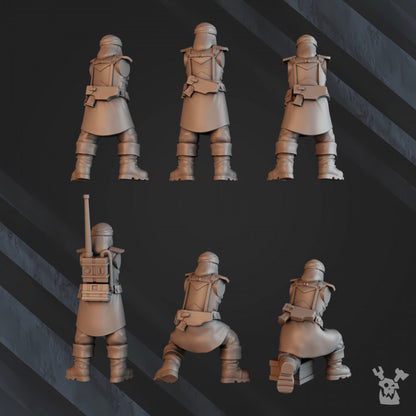 Regius Guard Bedouin Heavy Fire Support Squad, Imperial Army proxy miniature, 28mm heroic scale unpainted resin, view 7