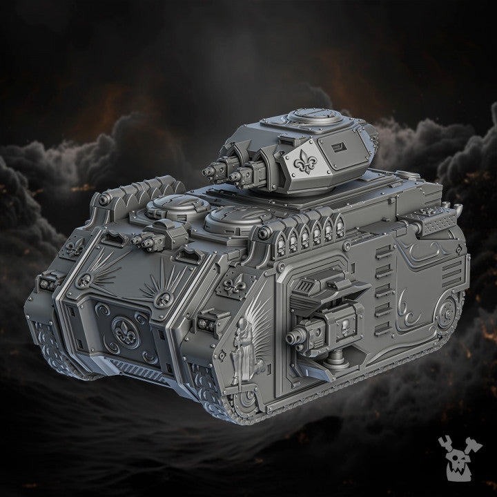 Battle Sisters Apc, proxy miniature, transport, 28mm heroic scale unpainted resin, view 4