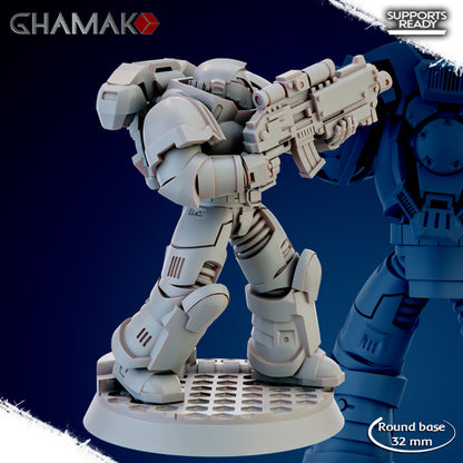 Space Knights Imperators Militum Precision Rifle (10 Units), proxy miniature, squad, 28mm heroic scale, view 7
