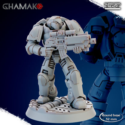 Space Knights Imperators Militum Precision Rifle (10 Units), proxy miniature, squad, 28mm heroic scale, view 8