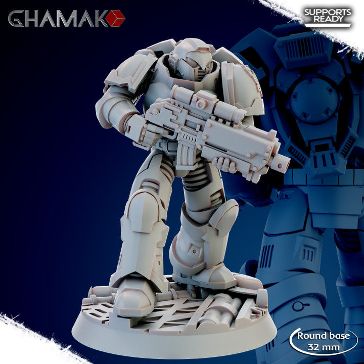Space Knights Imperators Militum Precision Rifle (10 Units), proxy miniature, squad, 28mm heroic scale, view 9
