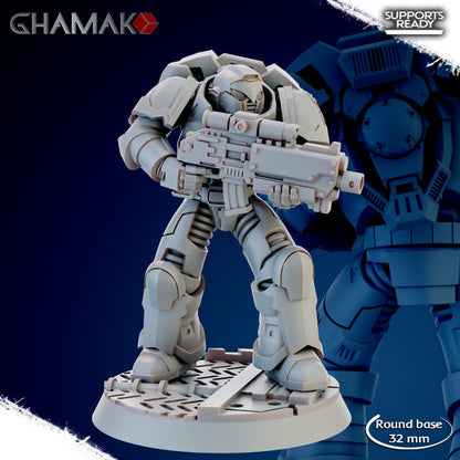 Space Knights Imperators Militum Precision Rifle (10 Units), proxy miniature, squad, 28mm heroic scale, view 10