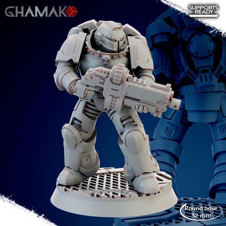 Space Knights Imperators Militum Automatic Rifle (10 Units), proxy miniature, squad, 28mm heroic scale, view 3