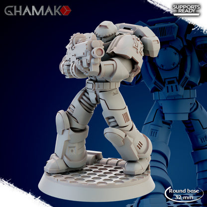 Space Knights Imperators Militum Automatic Rifle (10 Units), proxy miniature, squad, 28mm heroic scale, view 6