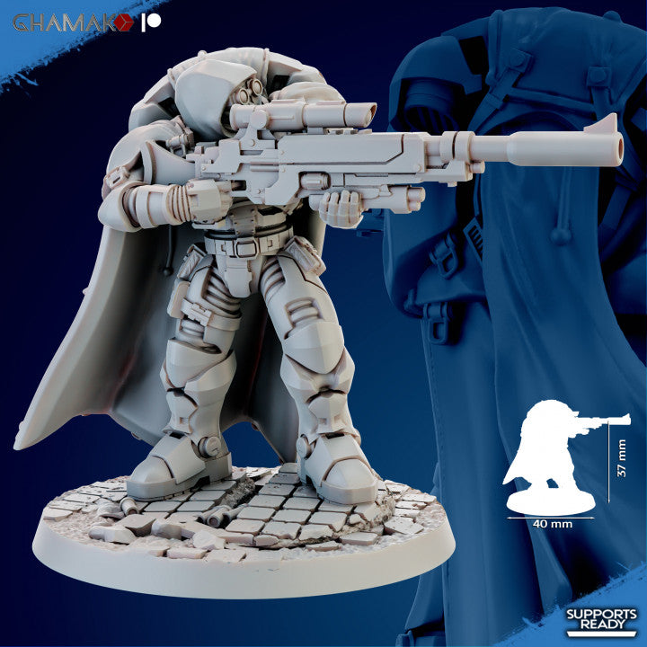 Space Knights Mortiferum Dolor (3 Units), proxy miniature, squad, 28mm heroic scale unpainted resin, view 3