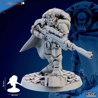 Space Knights Mortiferum Dolor (3 Units), proxy miniature, squad, 28mm heroic scale unpainted resin, view 5