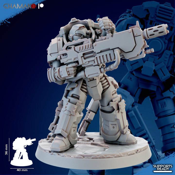 Space Knights Cremetis Team (3 Units), proxy miniature, squad, 28mm heroic scale unpainted resin, view 3