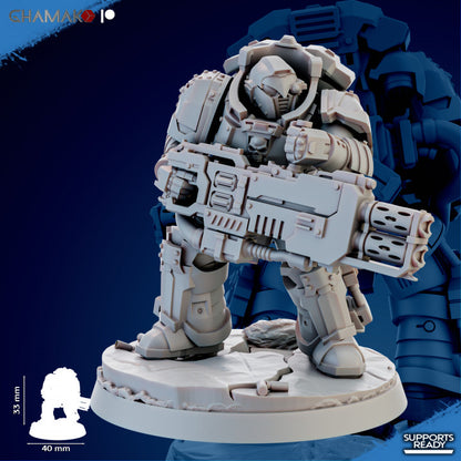 Space Knights Cremetis Team (3 Units), proxy miniature, squad, 28mm heroic scale unpainted resin, view 4