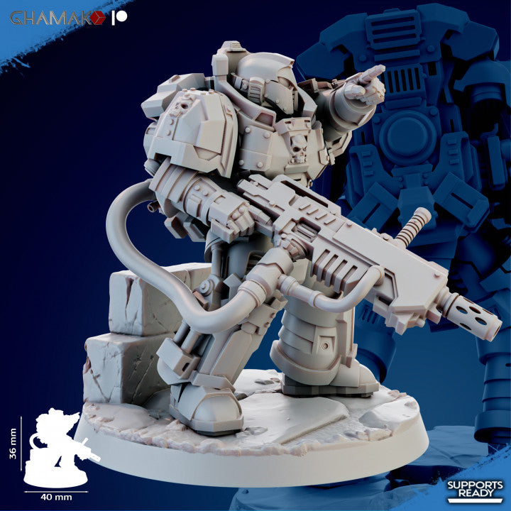 Space Knights Cremetis Team (3 Units), proxy miniature, squad, 28mm heroic scale unpainted resin, view 5